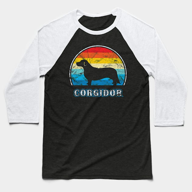 Corgidor Vintage Design Dog Baseball T-Shirt by millersye